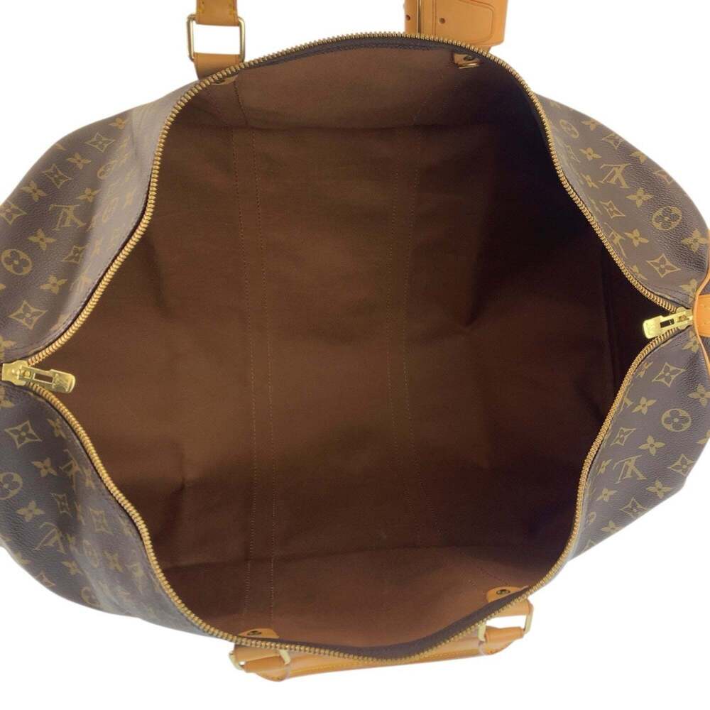 LOUIS VUITTON Authentic Brown Monogram Leather Keepall 60 Boston Bag - Picture 9 of 10
